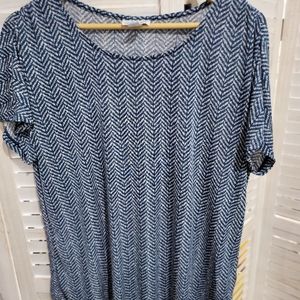 Blue/White pattern Blouse